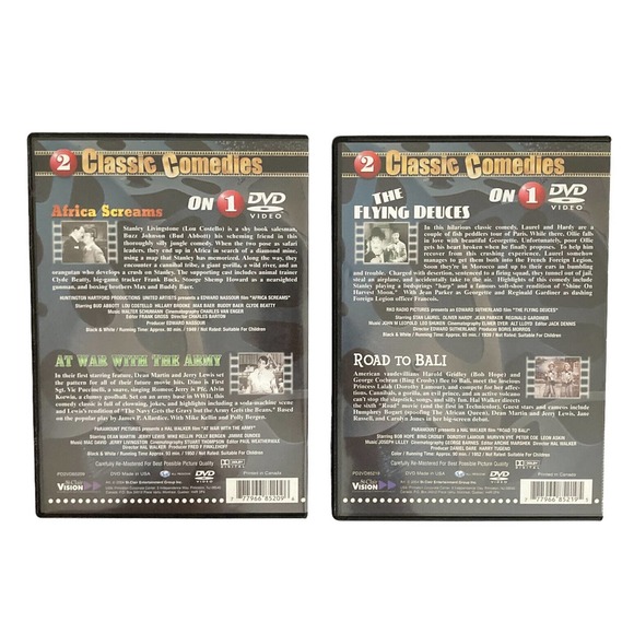 LOT of 2 DVD Set Classic Comedies Abbott Costello Laurel Hardy Hope Crosby Lewis - Picture 2 of 12